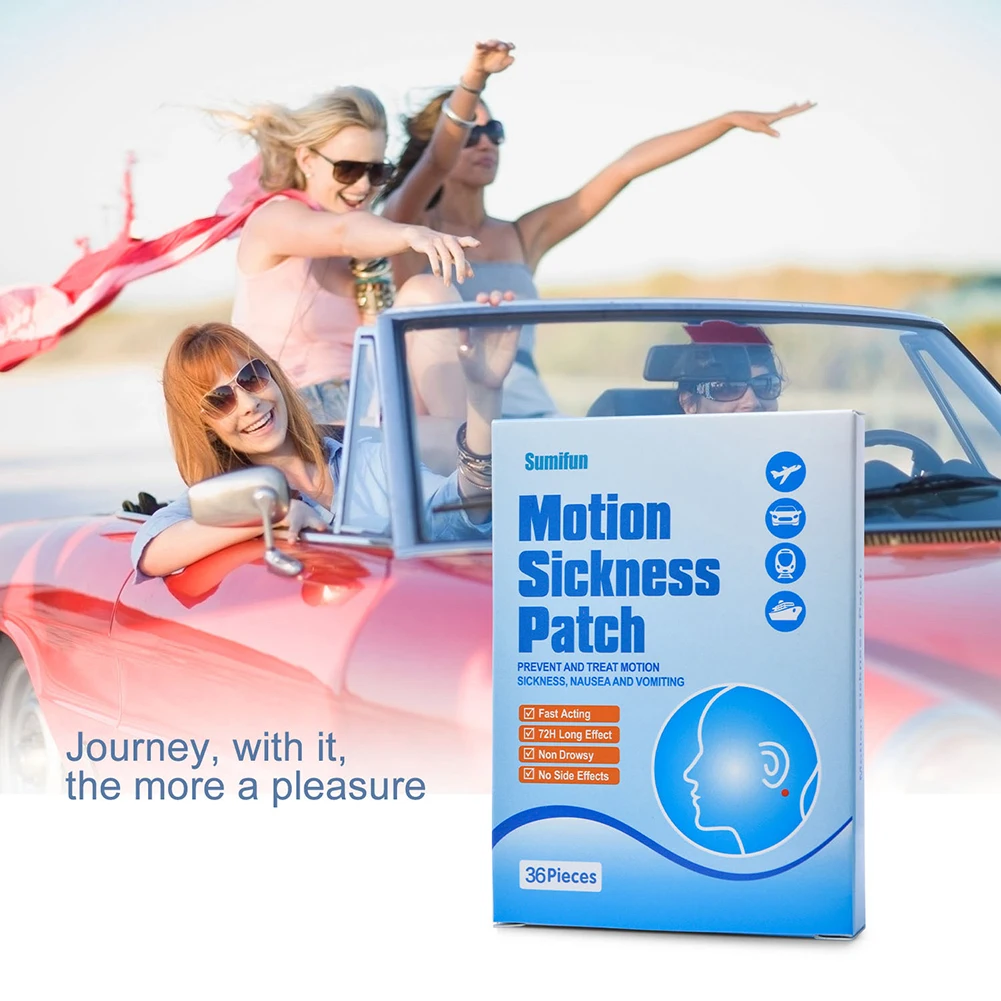 Headache Patches Chinese Herbal Motion Sickness Anorexia Relief Plaster 36pcs/box For Going Out Kids Adults
