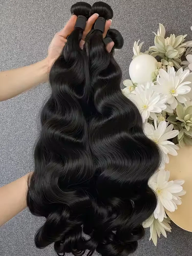 38 40 42 Inch Body Wave Weave Hair Bundles Virgin Unprocessed Raw Human ...