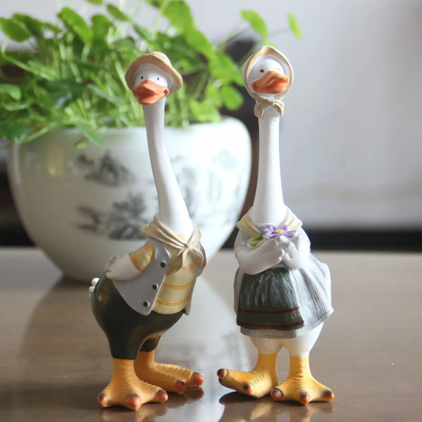 

Duck Figurine Ducks Sculpture Figurines Simulation Animal Decoration Art Desktop Decorative Ornaments Courtyard Statue