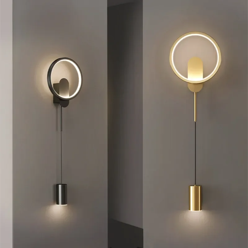 Modern Led Indoor Wall Lamp Bedroom Bedside Decoration Living Room Stair Wall Light Sconce Golden Luminaire Nordic Wall Light