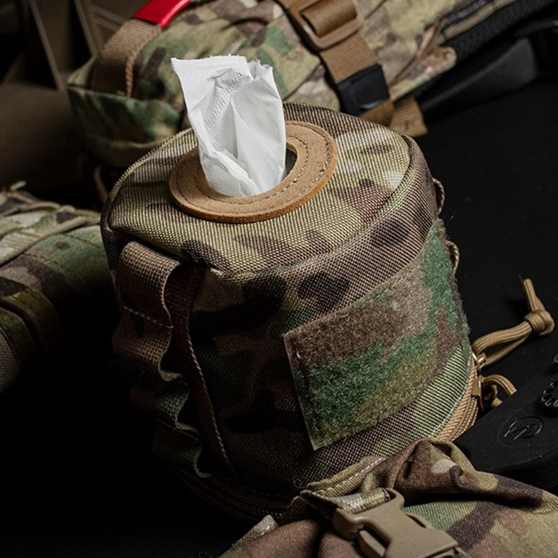 

Hanging Camouflage Roll Paper Storage Bag Cover Outdoor Tactical Military Tissue Case Box Camping Hiking Toilet Rollpaper Holder