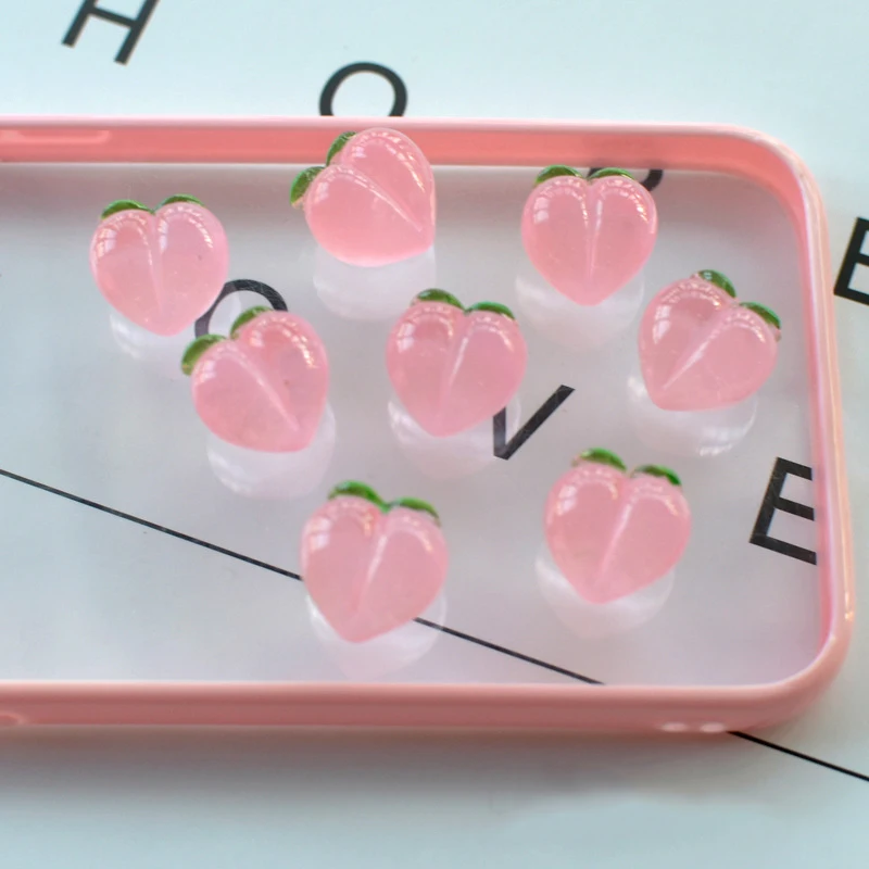 Kawaii Peach Slime Charms Kit Cute DIY Filler Resin Decor Add Ins For Clear Fluffy Cloud Slime Hair Accessories 1/5/10pcs clay charm toys slime kit