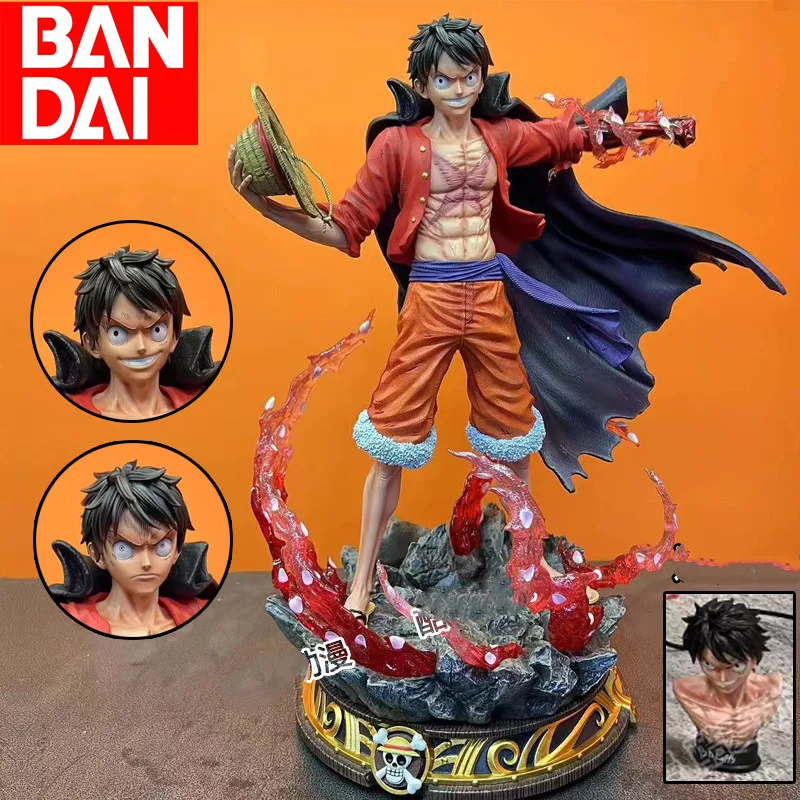 

One Piece Anime Figures 37cm Monkey D Luffy Figurine Sakura 2 Heads Statue Gk Pvc Collectible Model Decoration Ornament Toy Gift