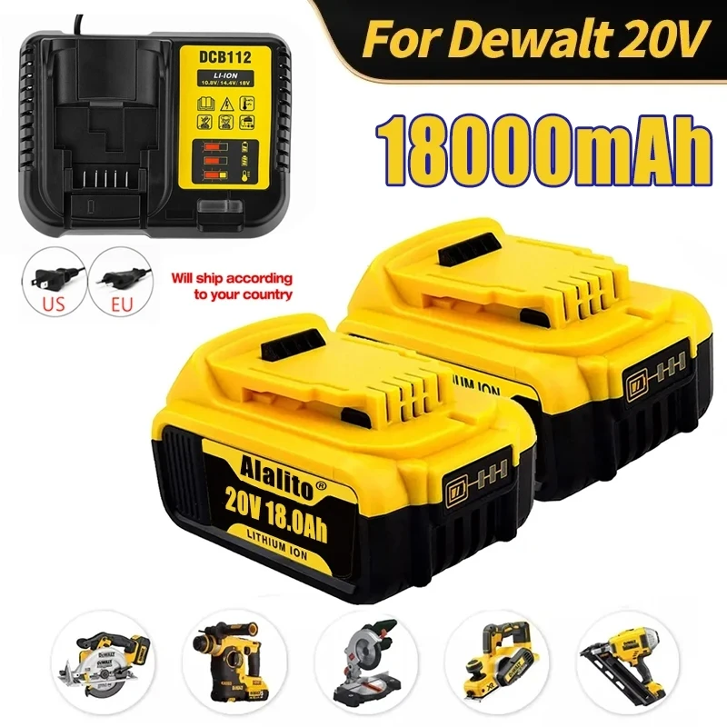 DeWalt DCB184-XJ Kit - 2 X 5.0Ah 18V XR Lithium-Ion Batteries & DCB1104 Charger, For 18V DeWalt Tools