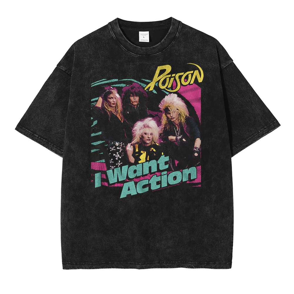 

2023 Harajuku Band Graphic Print Tshirt Men Hip Hop Casual Vintage Washed Oversize Summer Streetwear Short Sleeve Unisex T-Shirt