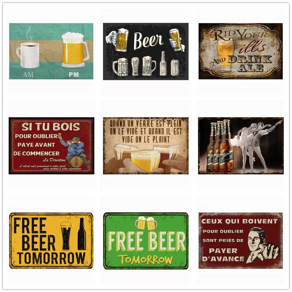 

Beer Tin Signs Metal Vintage Signs Bar Cafe Home Mancave Oil Station Garage Kitchen Farm Countryside Vintage Retro Tin Signs.