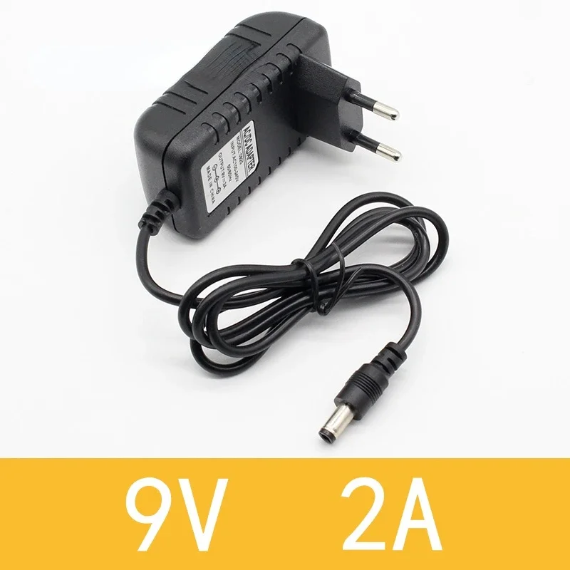1PCS High quality AC/DC 9V 2A Switching Power Supply adapter Reverse Polarity Negative Outside EU plug 5.5mm x 2.1mm-2.5mm 1