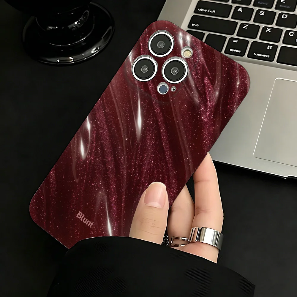 Burgundy Swirls Glossy Film Hard Phone Case