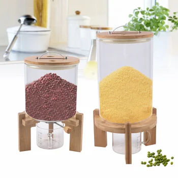 Flour and Cereal Container 5L/7.5L Rice Dispenser Creative Glass Food Storage Container for Kitchen Organization 5