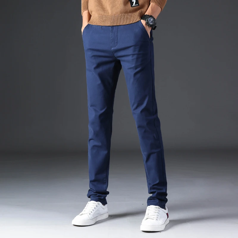 KSTUN 2023 Spring Summer New Casual Pants Men Cotton Slim Fit Chinos Fashion Trousers Male Brand Clothing Basic Mens Pants 2
