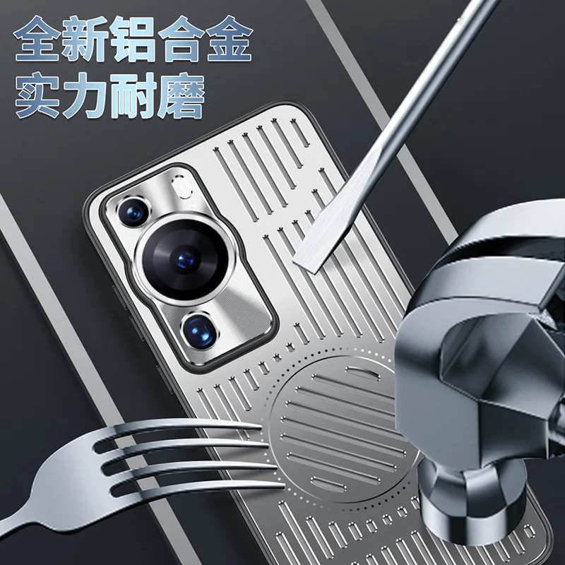 

For Huawei P60 Pro Case Shockproof Cover Metal+TPU Magnetic Car Case For Huawei P60 P50 Pro P50Pro