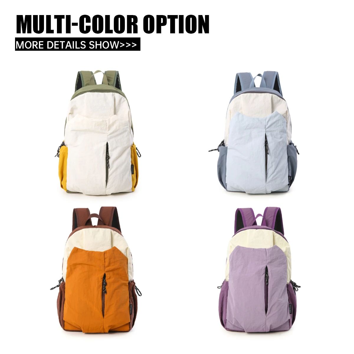 Original Ultra-Lightweight Backpack for Travel, Lightweight Commuting, 2025 New Model, Large-Capacity School Bag for Female College Students, Color-Blocking for Hiking