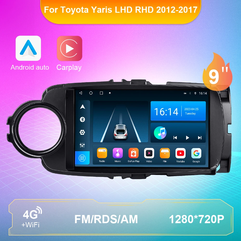 

Car Radio For Toyota Yaris LHD RHD 2012-2017 Multimedia Video Player Android 10 GPS Navigation DSP Auto Carplay 8G 128G WIFI 4G