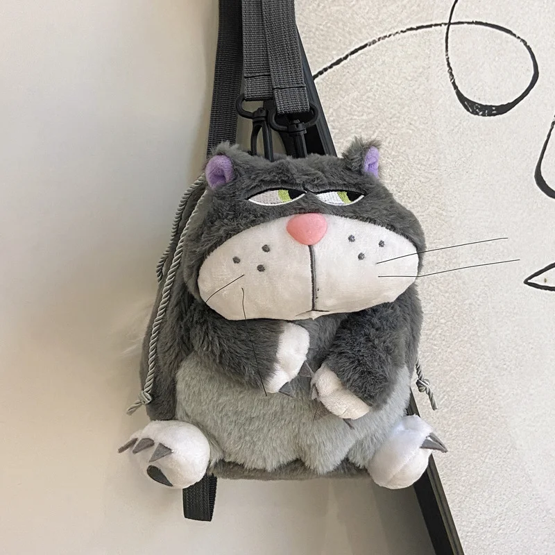 Japanese Cute Lucifer Bad Cat Cinderella Anime Cartoon Plush Backpack  Lucifer Portable Drawstring Pocket Girls Toys Storage Bags - AliExpress