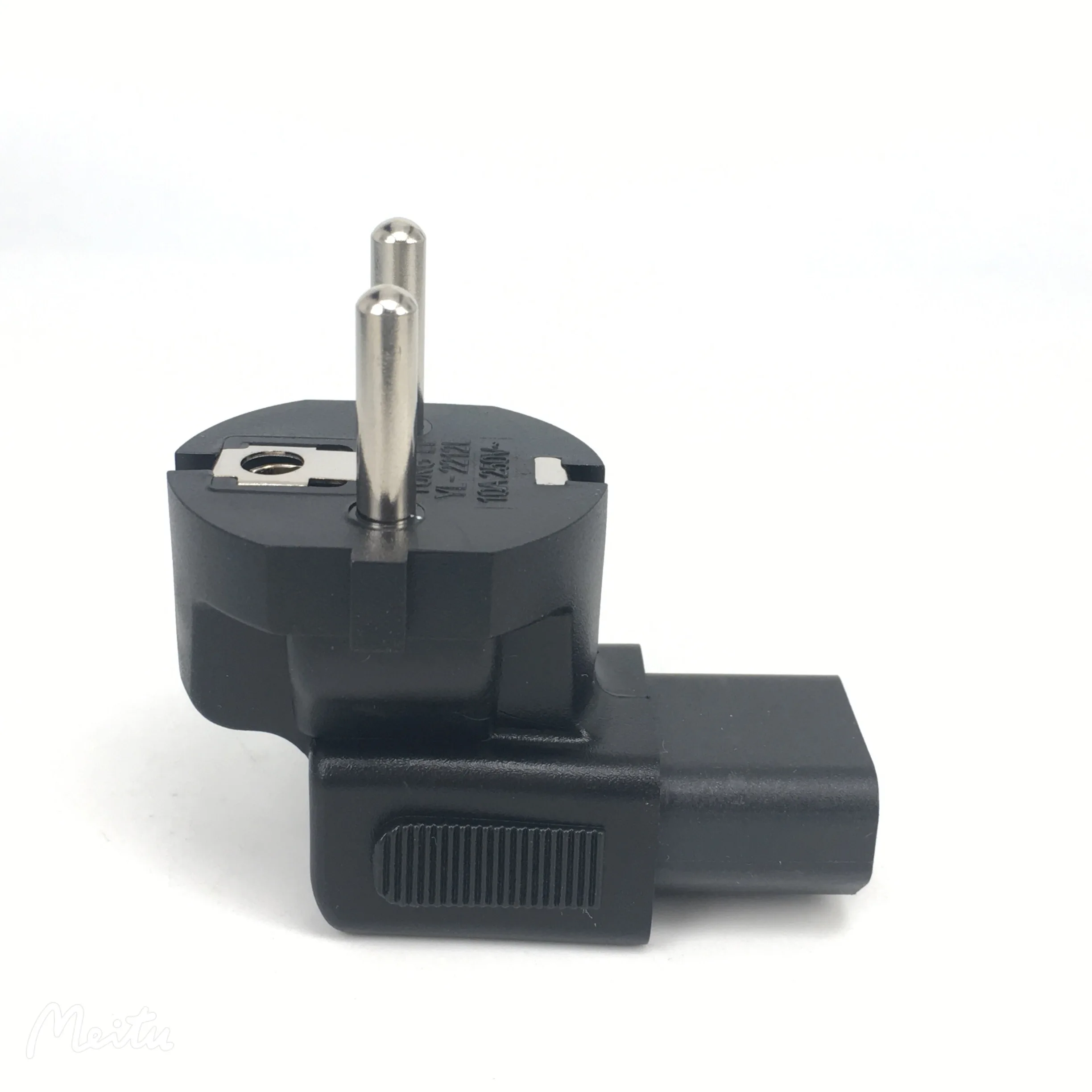 EU to C13 Plug Adapter 16A250V European 2 pins 4.8mm schuko Type F Wire Grounding Converter