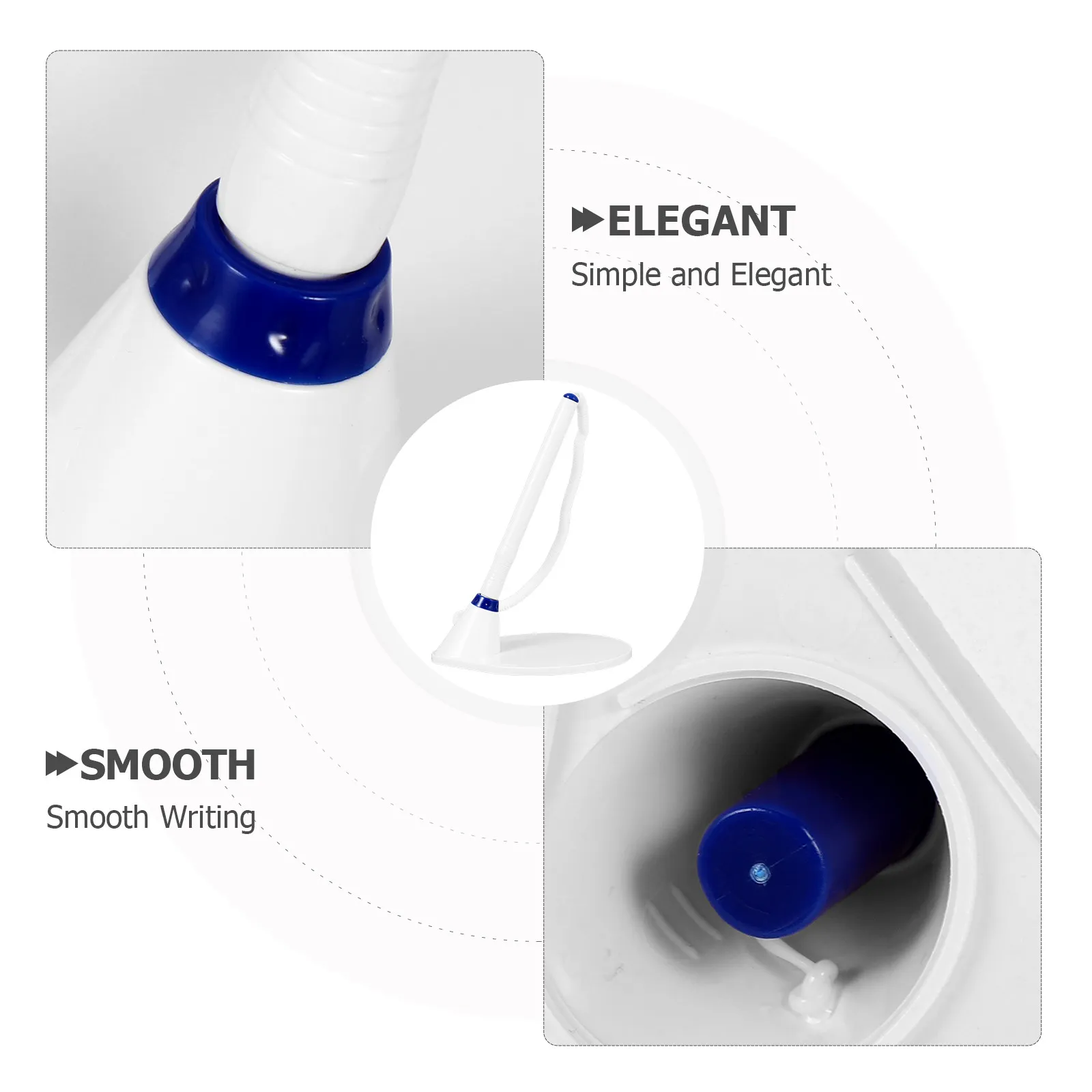 튼튼한 플라스틱 베이스와 플라스틱 코드가 부착된 데스크탑 카운터 펜 사무실 은행 책상용 인체공학적 부드러운 필기감 볼펜