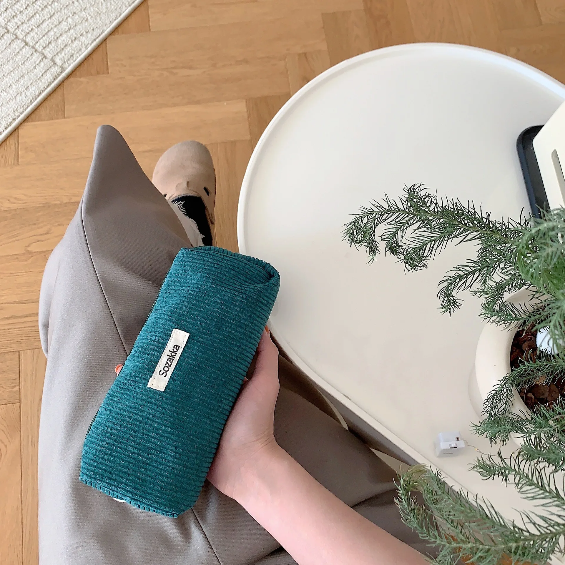 Cute Corduroy Pencil Cases Travel Cosmetic Lipstick Purse Storage Bag Student Handbags School Stationery Organizer Pouch Pen Bag 5