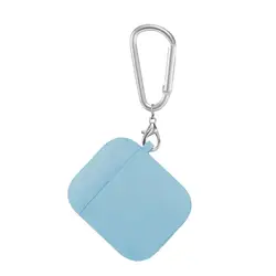 Soft Silicone Protective Earphone Case with Keychain Accessories (Emerald Green)