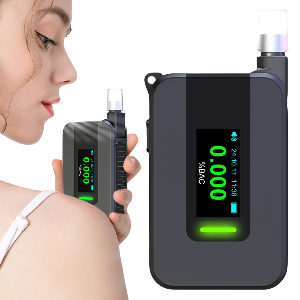 Electrochemical Alcohol Tester USB Rechargeable Professional Breath Alcohol Tester Portable Meter for Professional Use