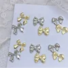 10pcs/Bag Metal 3D Bowknot Grey Gold Jewelry Nail Art Decorations Studs Charms Rhinestones Manicure Decorate For DIY Women 3