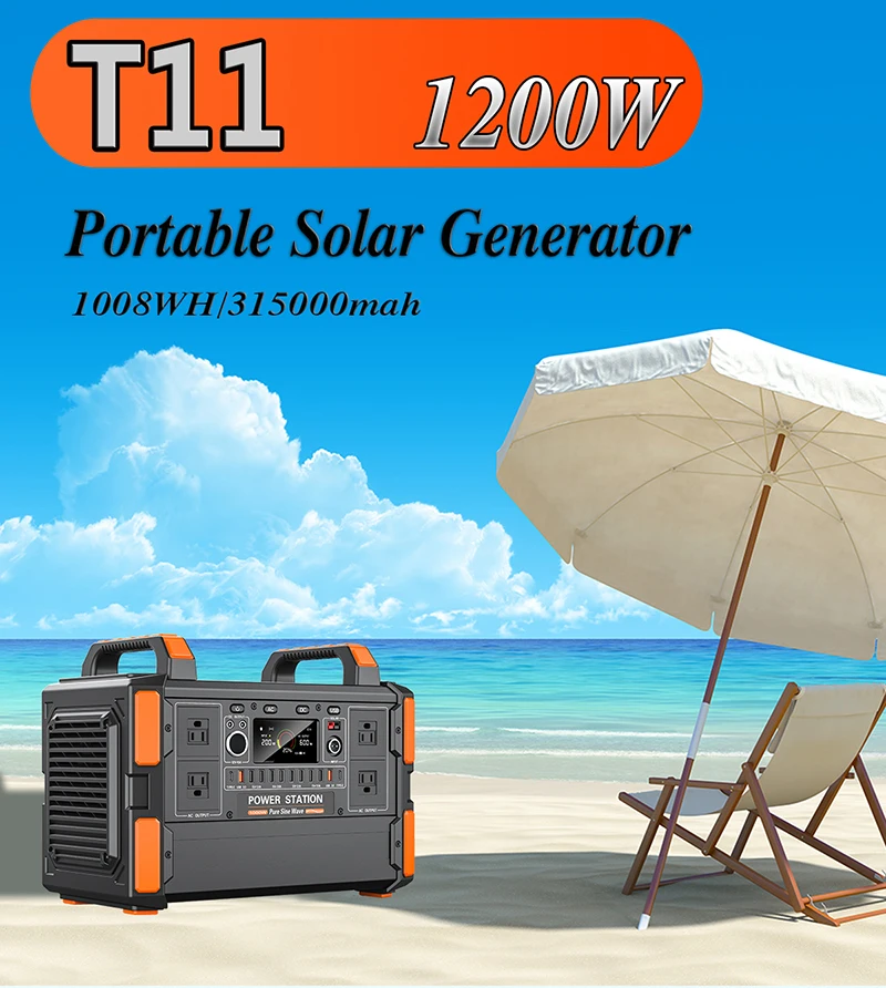 LiFePO4 Portable Power Station 1200W 1008WH Mobile Power Supply Solar Generators