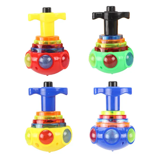 New Spinning Top Flash Luminous Spinning Tops Toy Colorful Top Ejection Toy Flashing Led Gyroscope Children Classic Toys 4