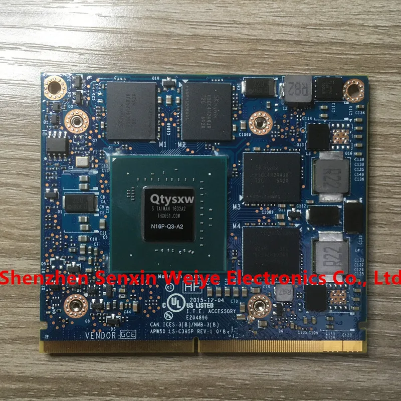 

1pcs 100% brand new M2000M M2000 4G Video Graphics VGA Card N16P-Q3-A2 For Dell M7510 M7520 M6800 HP ZBook15 G3