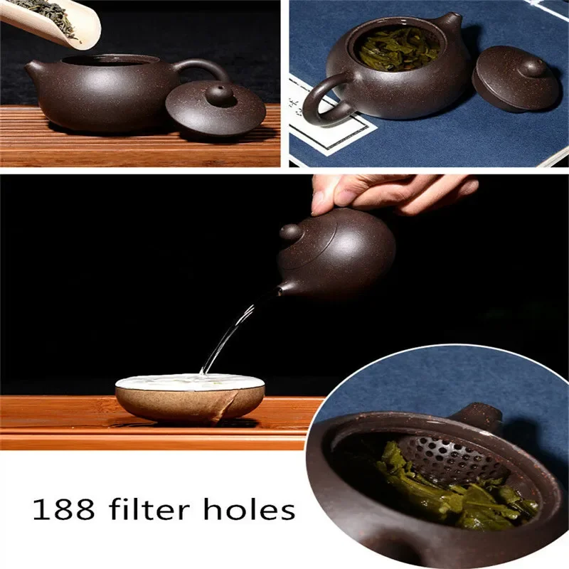 90ml Tea Set 3oz Marked Tea Pot Ball Shaped Infuser Holes Real Yixing Zisha Kungfu Pots Clay Teapot Gift Send Zisha Cup