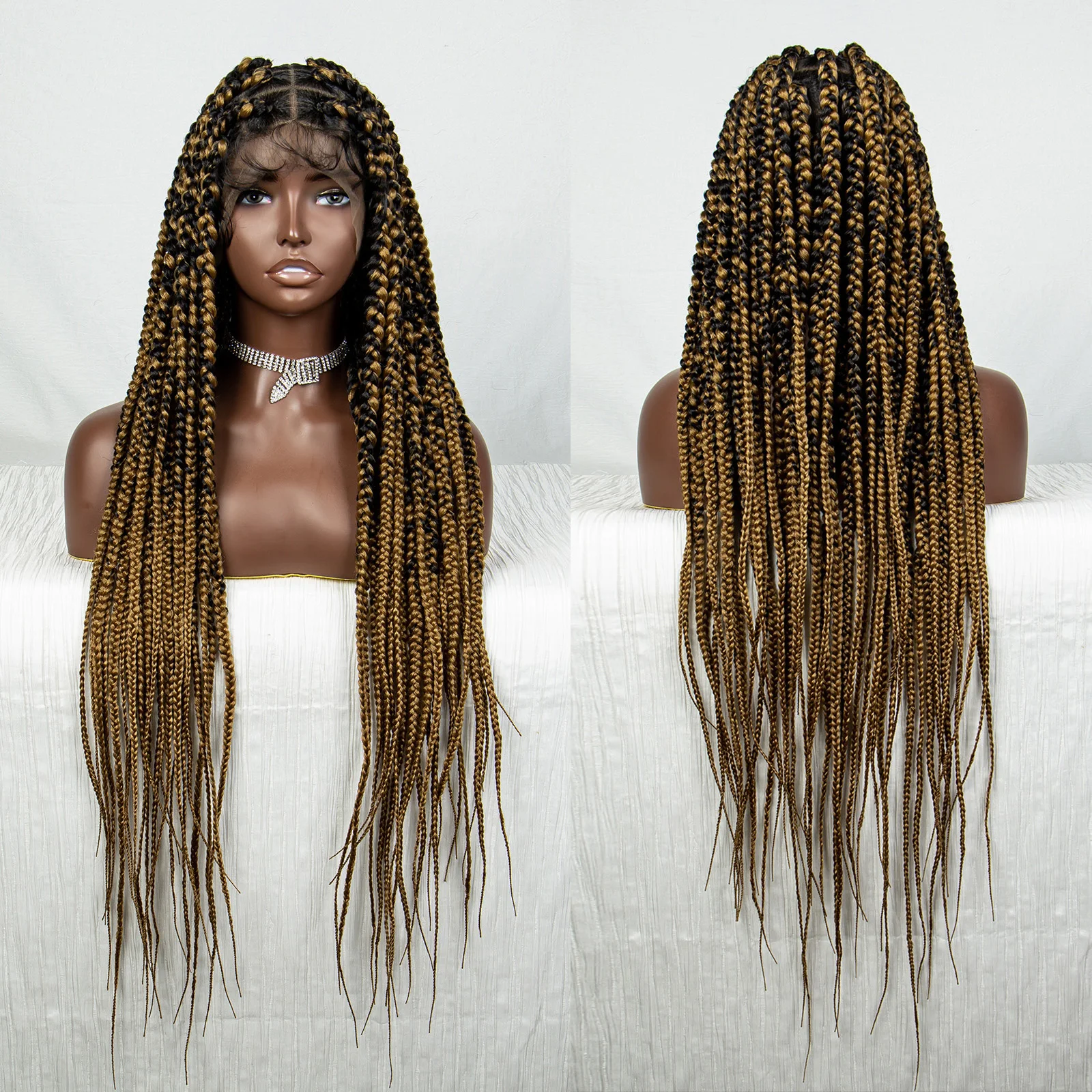 32 Inch Synthetic Full Lace Braided Wigs Cornrow Box Braids