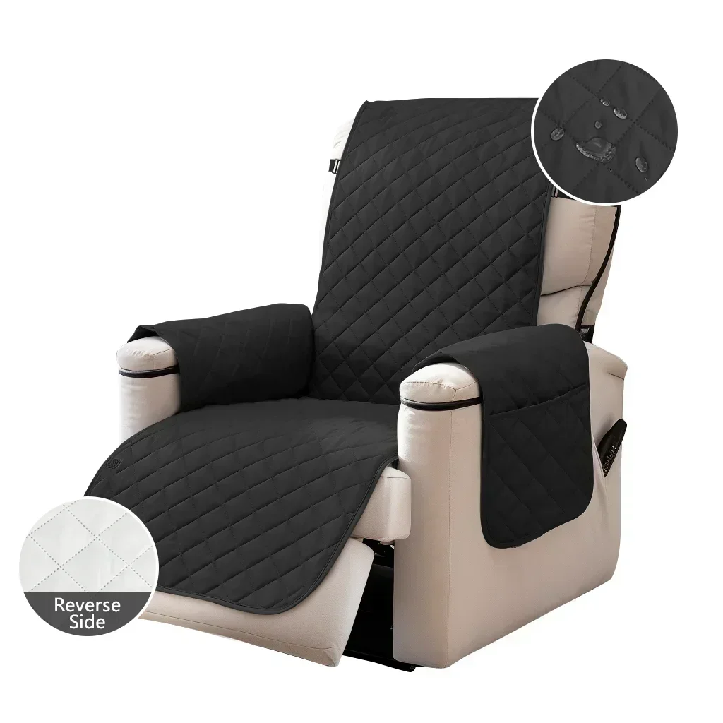 Waterproof Washable Recliner Chair Cover with Elastic Straps - Kid and Pet-Friendly Furniture Protector