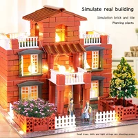 Mini DIY Abricklayer Buildsahouse Cottage Building Villa Simulation Mini Brick Assembly Block Children House Building Toy Gift 2