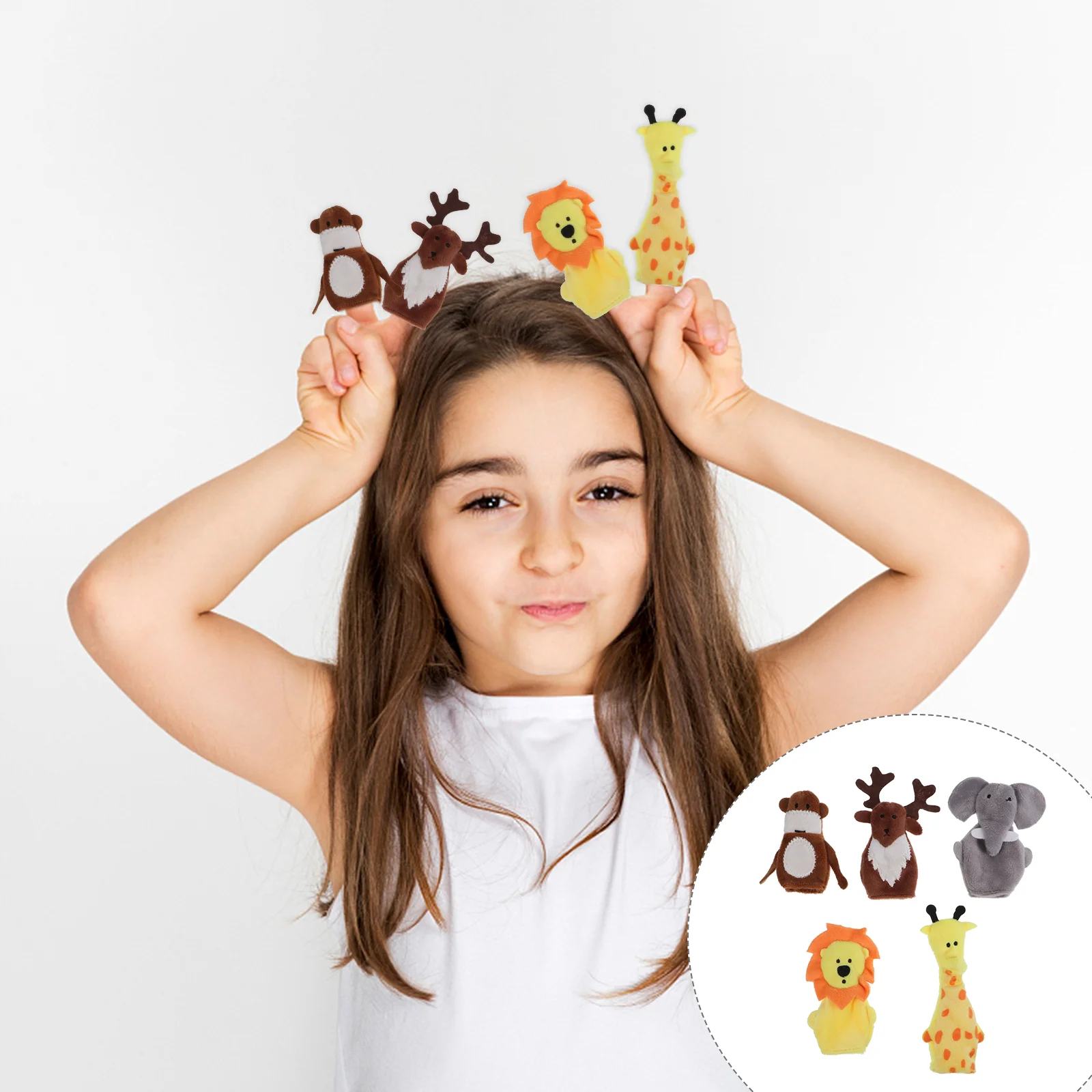 

Cartoon Animal Finger Puppet Toys Baby Plush Doll Role Play Tell Story Props Early Educational Toys Children Gift