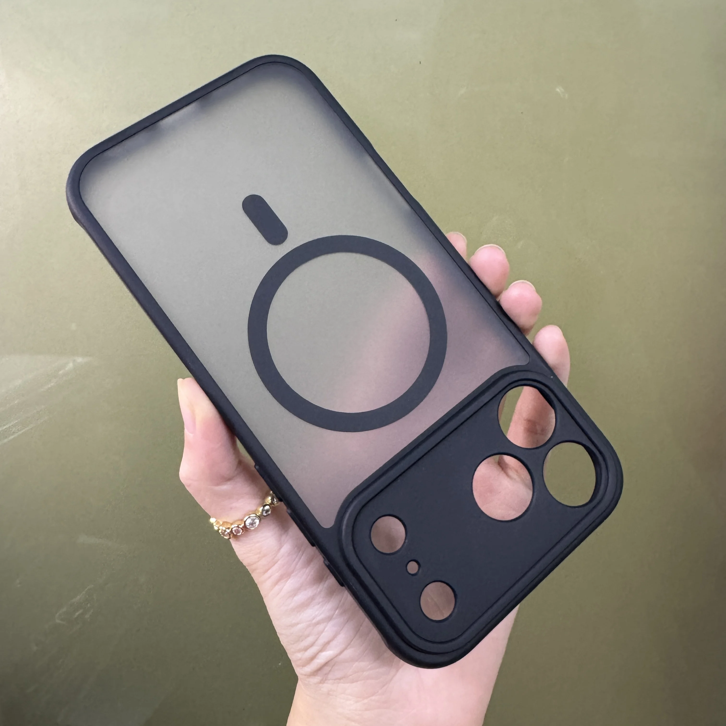 Luxury Matte Clear Case with Strap & Camera Protection for MagSafe Wireless Charging