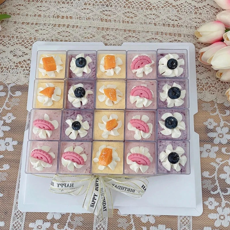 10Pcs Square Mini Plastic Dessert Cups Clear Plastic Parfait Appetizer Cup For Desserts Appetizers Ice Cream Cups