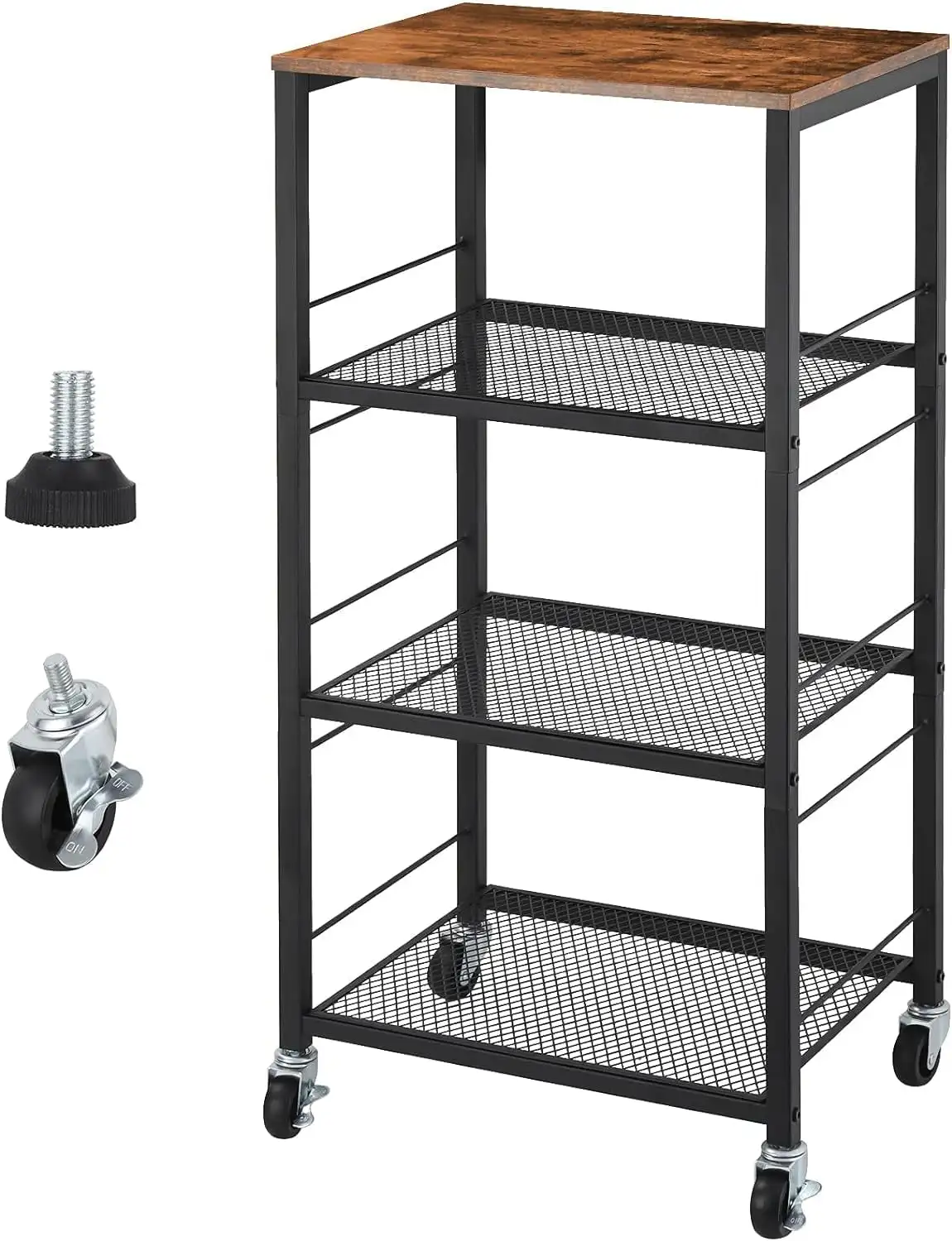 

4-Tier Wire Mesh Table Brown