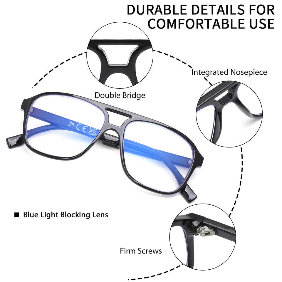 NEW VISION Occhiali Da Lettura, Occhiali Da Pilota Da Uomo - Foto 5