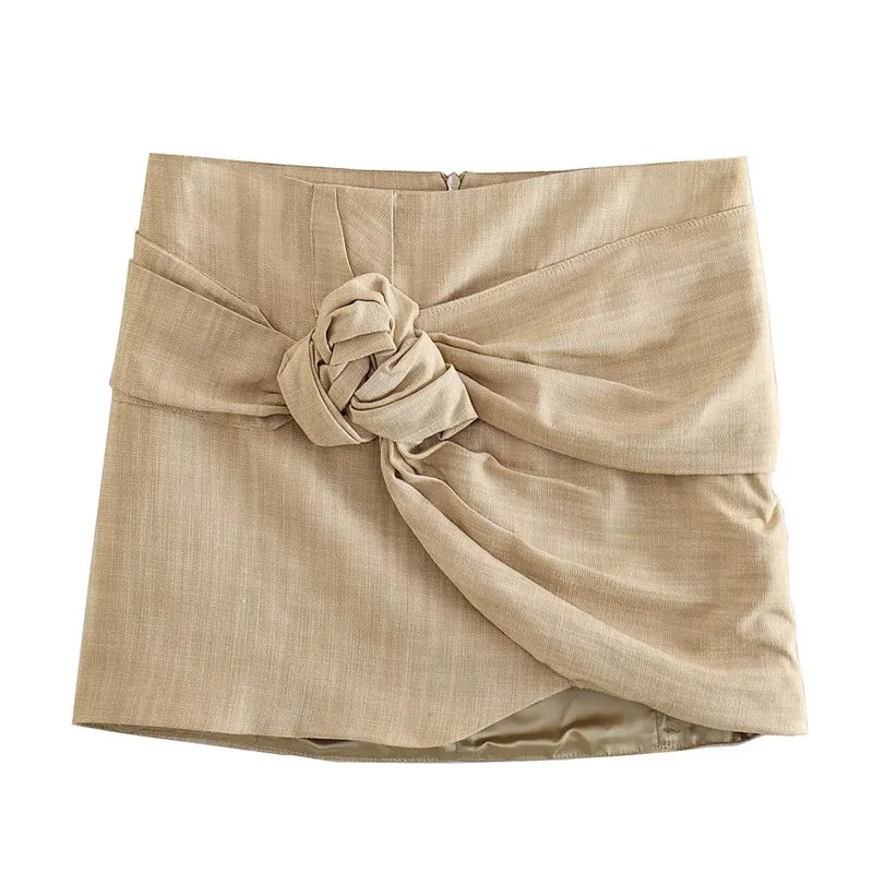 

2023 New Women Flower Decorative Skirts Summer Fashion Casual Versatile Back Zipper Casual miniskirt