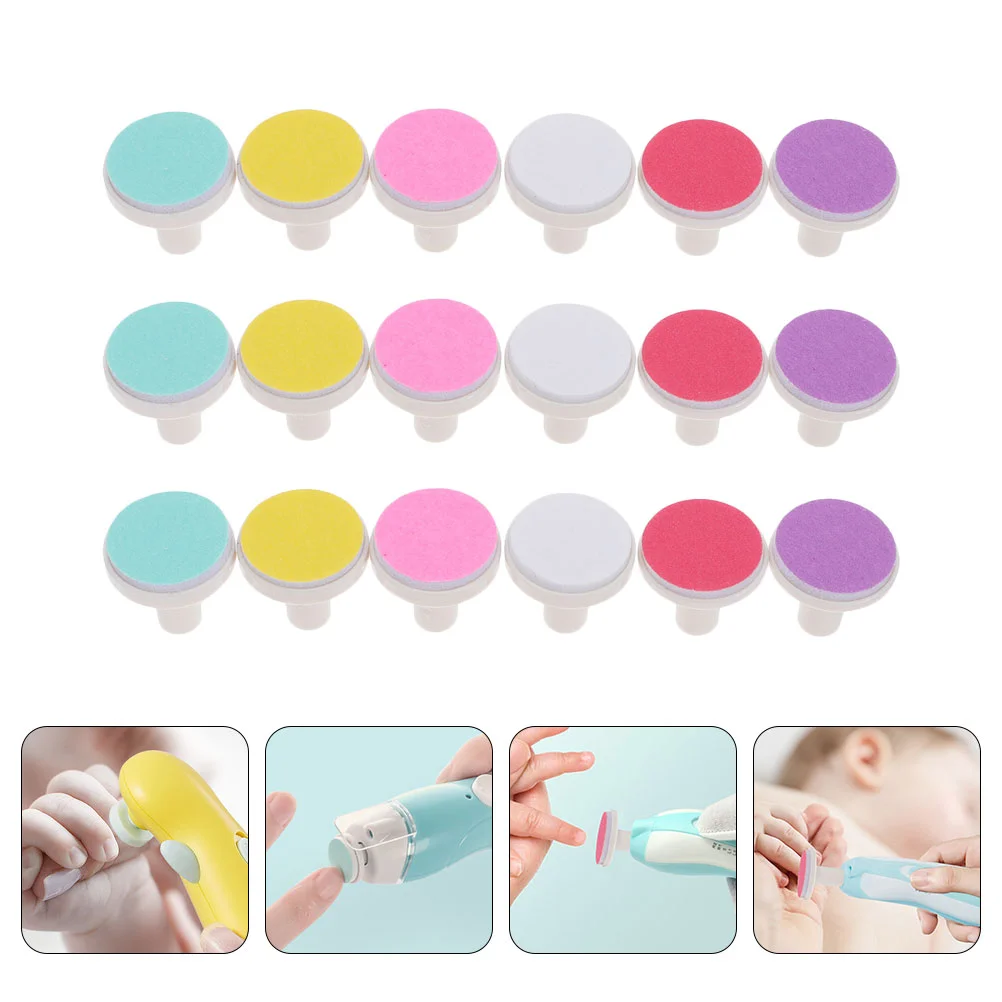 Nail Care Kit 18Pcs Baby Nail File Refill Grinding Heads Polish Disc Replacement Pad Electric Clipper Pads