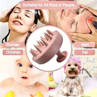 1pc Silicone Shampoo Brush Body Massage Brush Bath Shower Brush Salon Hairdressing Tool Scalp Massage Comb Hair Washing Comb - Image 2