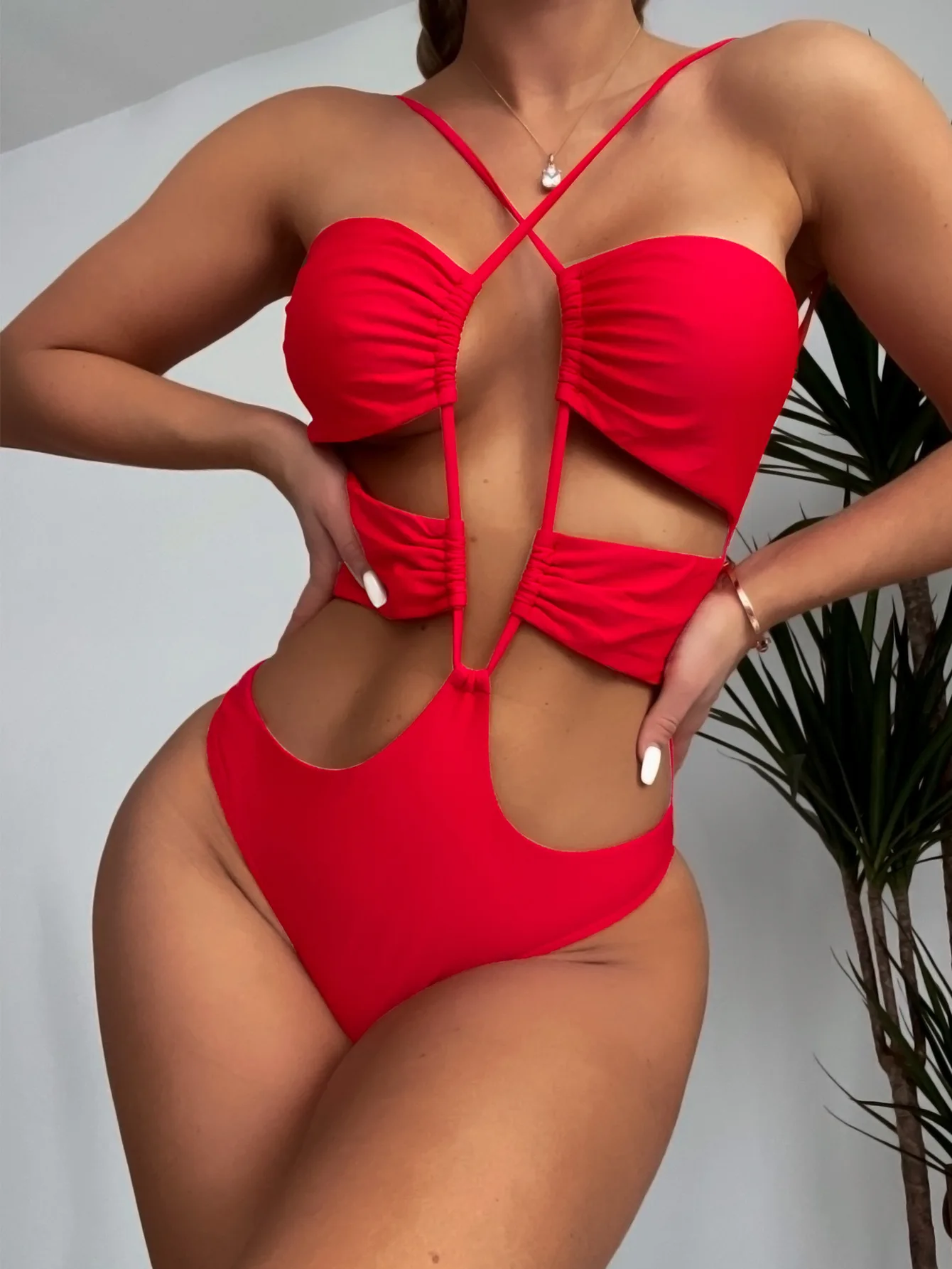 push up bikini set One Piece Women's Swimsuit 2022 New Backless Monokini Swimwear Sexy Bikini Bathing Suit Female Summer Hollow Beachwear cheeky bikini sets