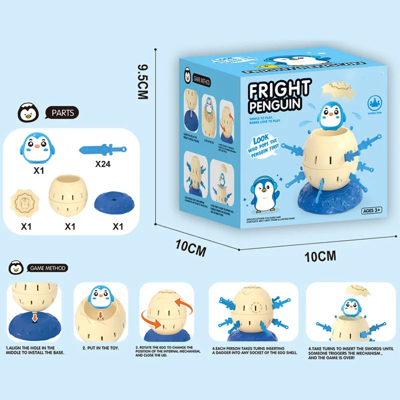 Funny Pirate Barrel Toys Pop Up Small Chicken Frog Penguin Pirate Bucket Lucky Game Jumping Pirates Bucket Sword Stab Tricky Toy