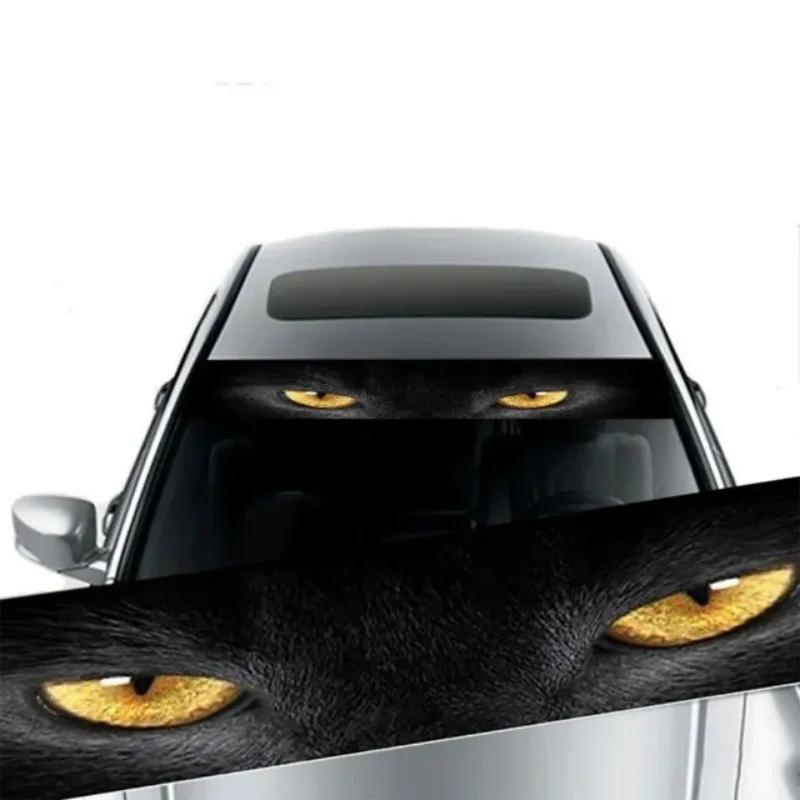 Pegatinas 3D para coche con diseño de ojos de lobo y calavera para parabrisas delantero, ventana trasera, protector solar, vinilo, decoración de animales geniales