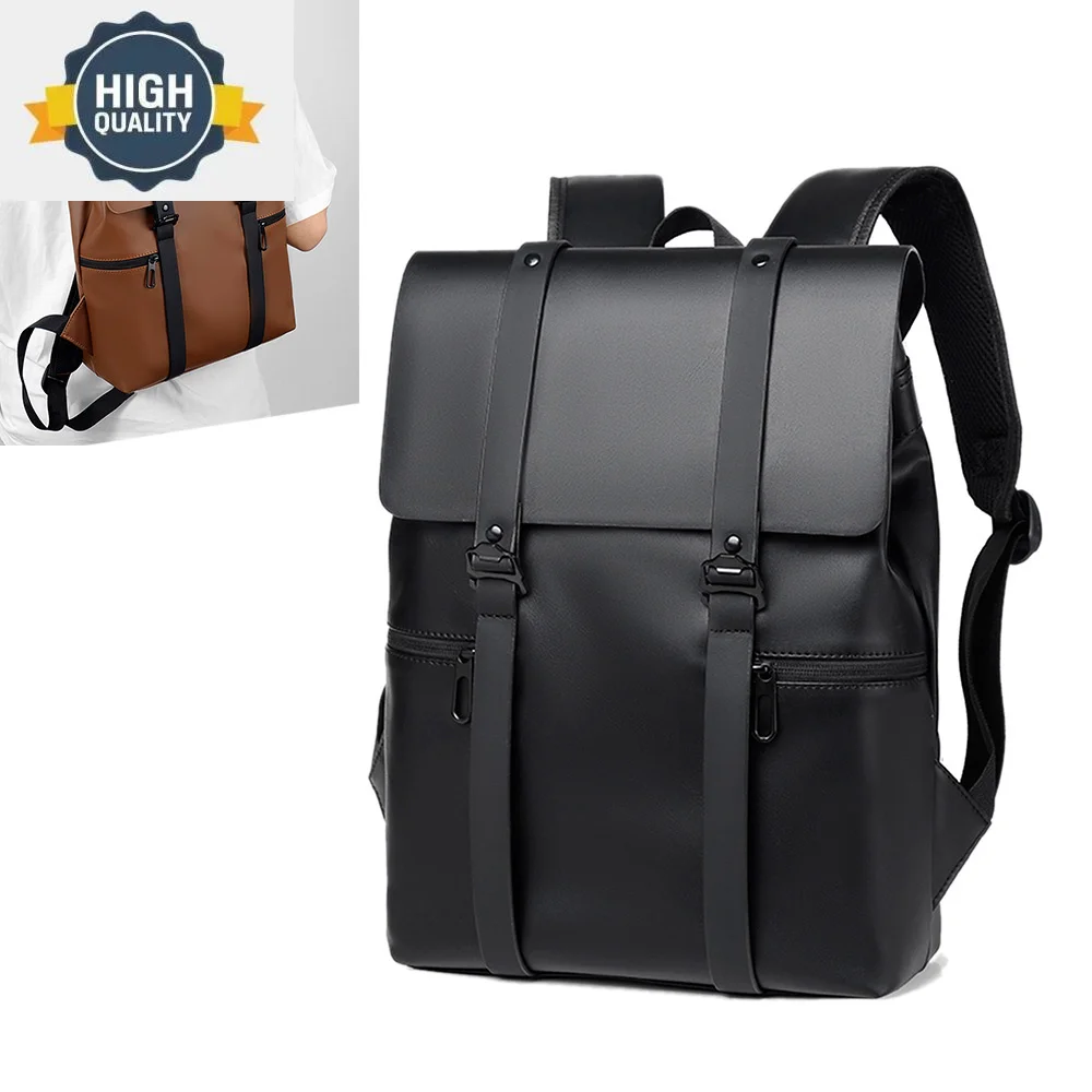 

Rucksack Backpack Men Daypack Satchel Student Bag PU Leather Laptop Camputer Travel Business Male School Book Bags Knapsack