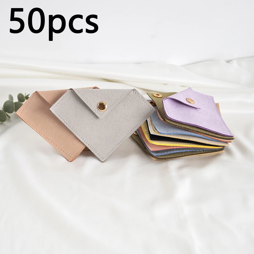 Elegant Suede Microfiber Jewelry Pouch with Button Closure
