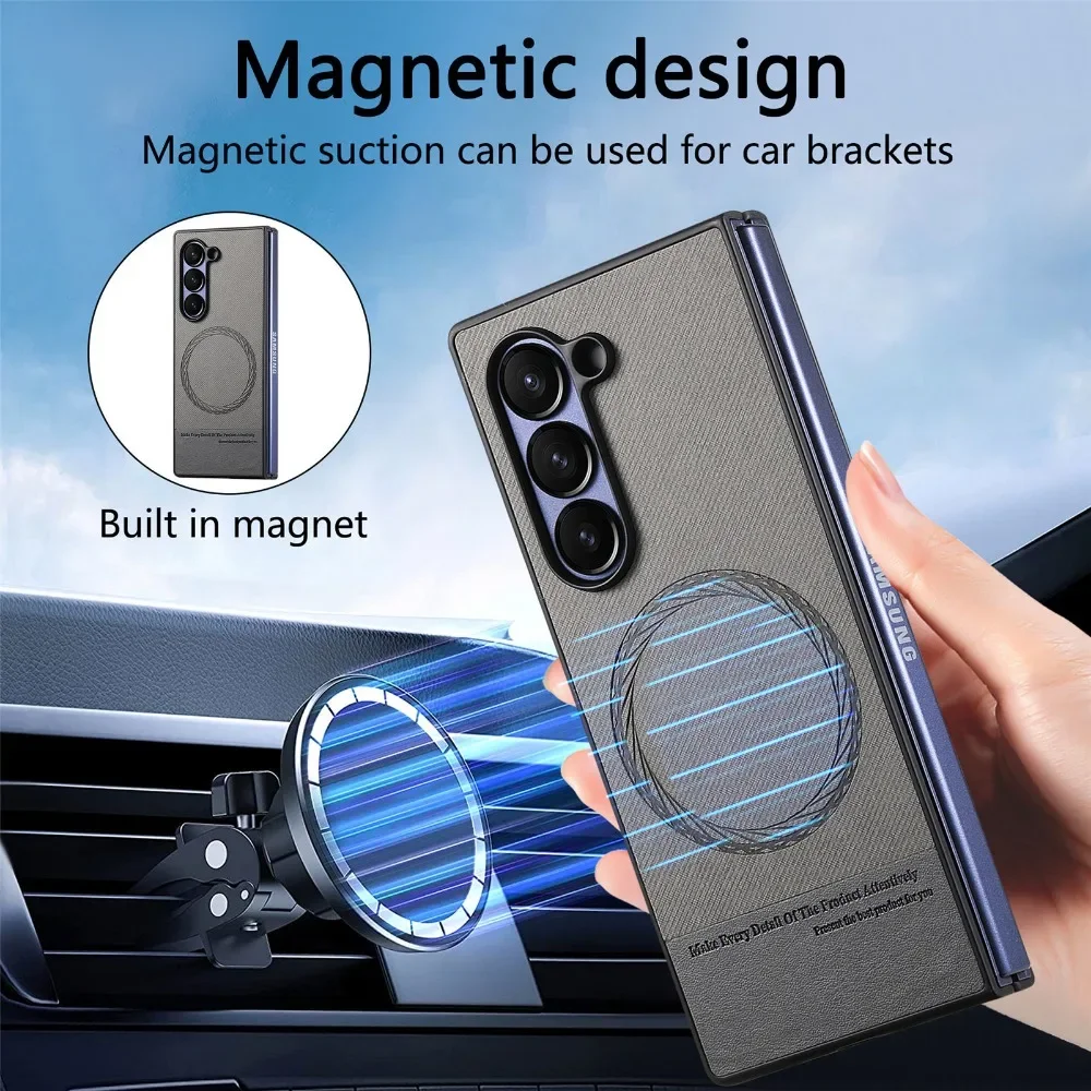 Enhanced Magnetic Oblique Cloth Texture Phone Case - Durable Hard PC Protective Cover