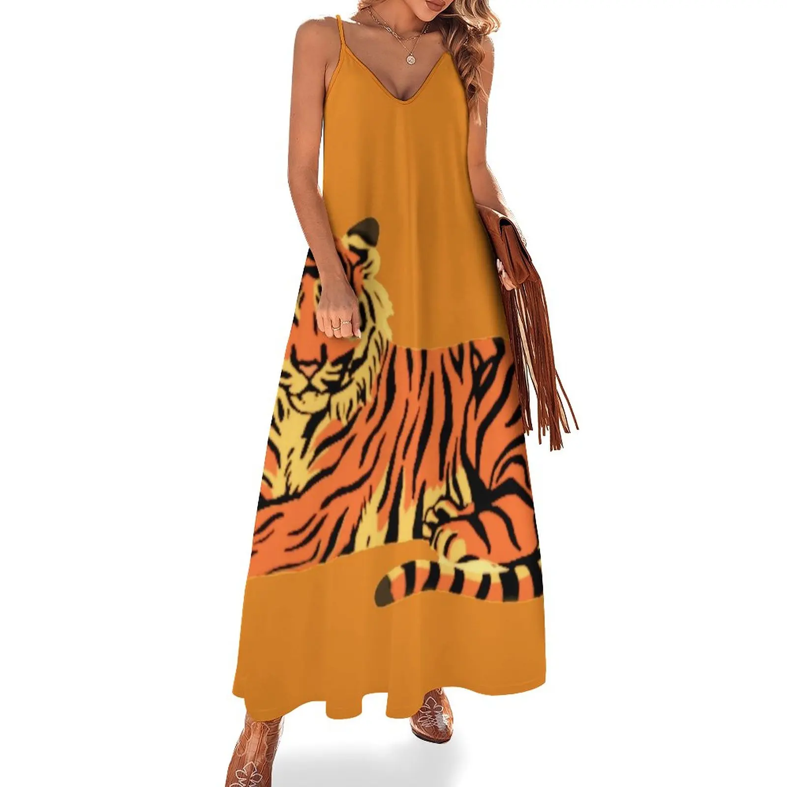 

Sitting Tiger Sleeveless Dress dresses ladies 2024 summer Long dress woman
