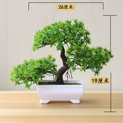 Decorative Artificial Bonsai Tree with Pot - Lifelike Greenery (Green)