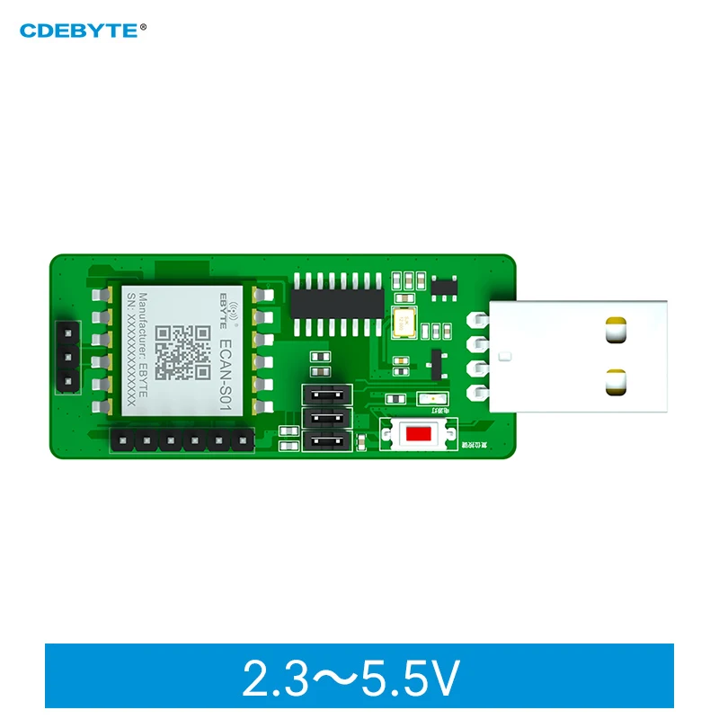 ECAN-S01-TB Test Board Can to Serial Protocol Converter Module Test Board Standard Modbus Protocol 5 Data Conversion Methods the sensor expansion board conversion board module has a reset button