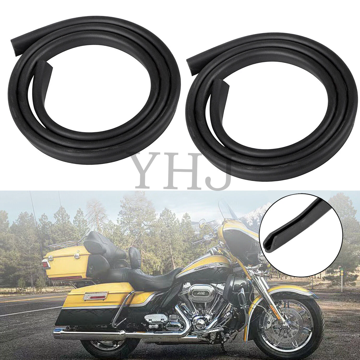 

31.9" Motorcycle Batwing Inner Fairing Trim Seal Black For Harley Touring Electra Street Tri Glide Ultra Limited FLHTK 1996-2013