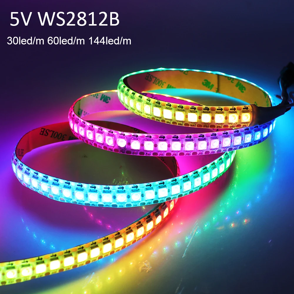 

DC 5V RGB LED Strip Lights White PCB Flexible WS2812B RGB Tape 30led/m 60led/m 144led/m Waterproof IP21/IP65/IP67 1M 2M 3M 4M 5M